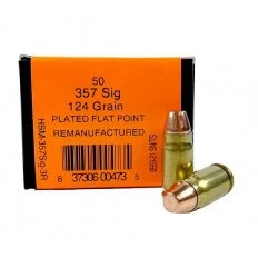 HSM 357 Sig 124 grain Plated Flat Point FACTORY BLEM REMAN (50 rd box)