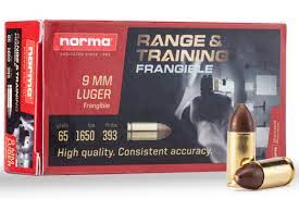 Norma 9mm 65 grain Frangible (50 rd box) 1650 FEET PER SECOND!