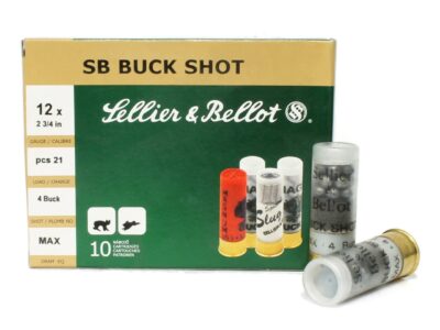 Sellier and Bellot 12 gauge Buckshot 2 3/4'' 1 1/8 oz. #4 FREE SHIPPING(250 rd case)