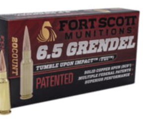 Fort Scott Munitions 6.5 GRENDEL 123 grain TUI Defense/Hunting (20 rd box)