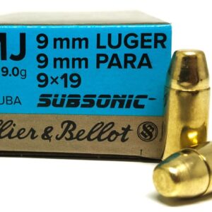 Sellier and Bellot 9mm 140 grain FMJ SUBSONIC (50 rd box)