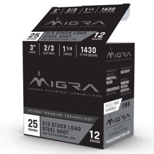 Migra Steel Shot Ammunition 12 gauge 3 inch 2/3 Shot 1 1/4 oz. 1430 FPS FREE SHIPPING(250 rd case)