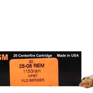 HSM .25-06 REM 115 grain Match Hunting Berger VLD Very Low Drag (20 rd box)