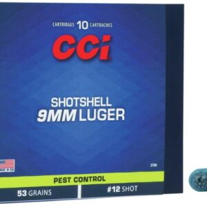 CCI Shotshell 9mm Luger 53 grains #12 Shot Pest Control Rat Shot/Bird Shot (10 rd box)