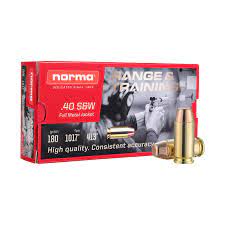 Norma Range and Training 40 S&W 180 grain FMJ Full Metal Jacket (50 rd box)