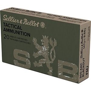 Sellier and Bellot .300 Blackout 147 grain FMJ Full Metal Jacket Supersonic 2165 FPS (20 rd box)