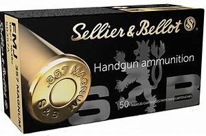Sellier and Bellot .357 Mag 158 grain FMJ Full Metal Jacket (50 rd box)