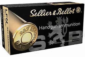 Sellier and Bellot .357 Mag 158 grain LFN Lead Flat Nose (50 rd box)