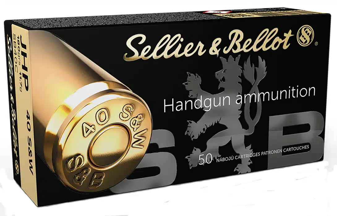 Sellier and Bellot S&B .40 S&W 180 grain JHP Jacketed Hollow Point 50 rd box FREE SHIPPING (1000 rd case)